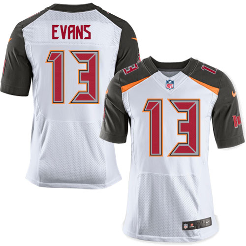 Men's Elite Mike Evans Nike Jersey White Road - #13 NFL Tampa Bay Buccaneers